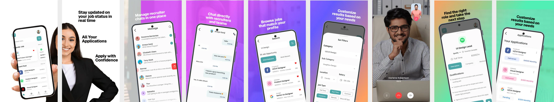 Job Finder App Play Store Screenshots – Career & Recruitment UI Kit
