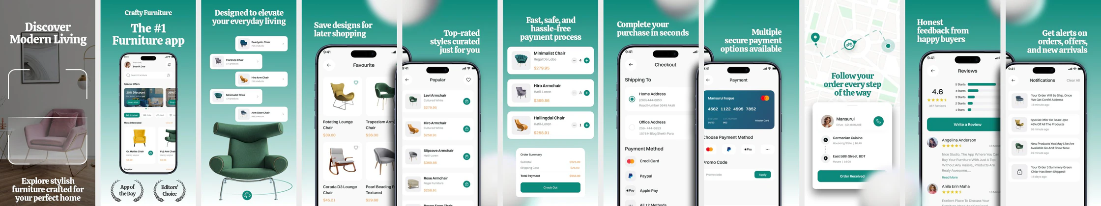 Modern Furniture App Store Screenshot Template – Clean Home Decor UI