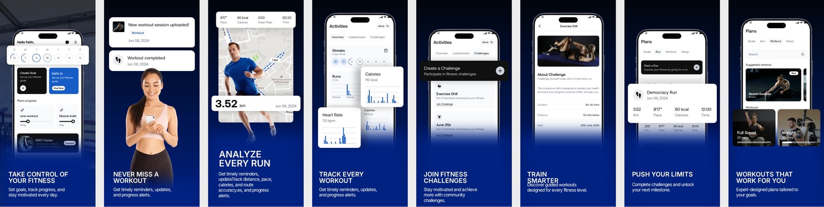 App Store Screenshots for Workout & Activity Tracker Apps - Dark theme