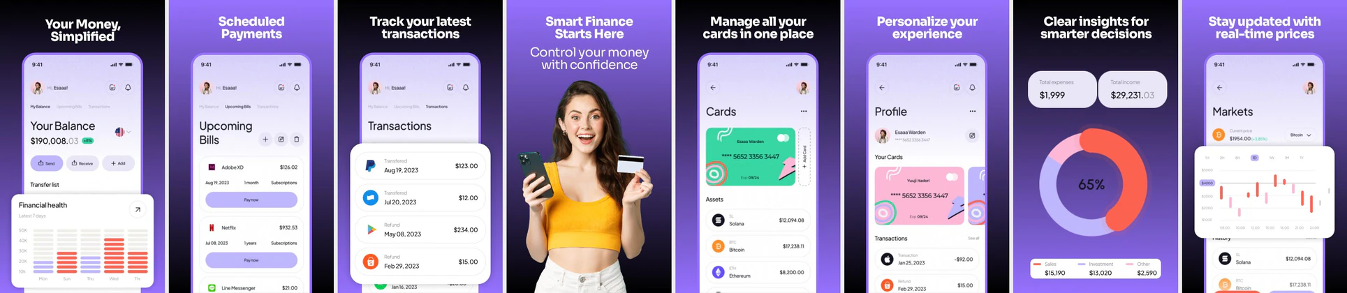 Finance App Play Store Screenshots