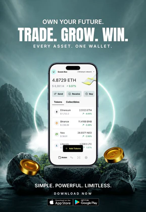 Crypto Wallet App Promotion – Digital Asset Trading & Web3 Finance Design