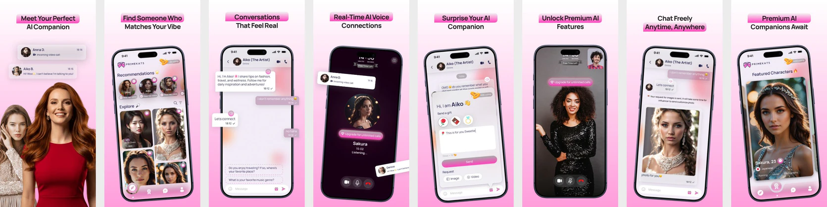AI Companion App Store Screenshots - Dating App App Store Screenshots