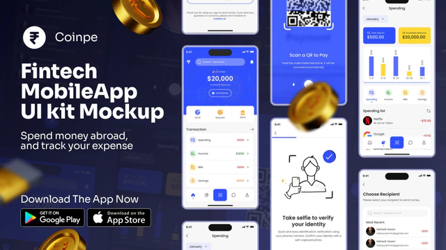 Coinpe Fintech Mobile App UI Kit