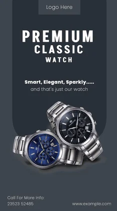 Black Elegant Wrist Watch Ad Template