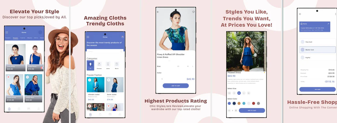 Trendy & Customizable Fashion Shopping App - Play Store Template