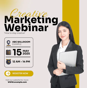 Brown Colored Marketing Webinar Flyer Template