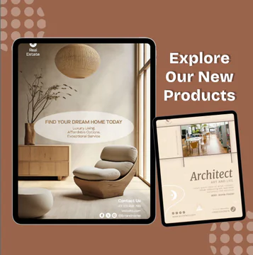 Redwood/Brown iPad App Template for Digital product Showcase